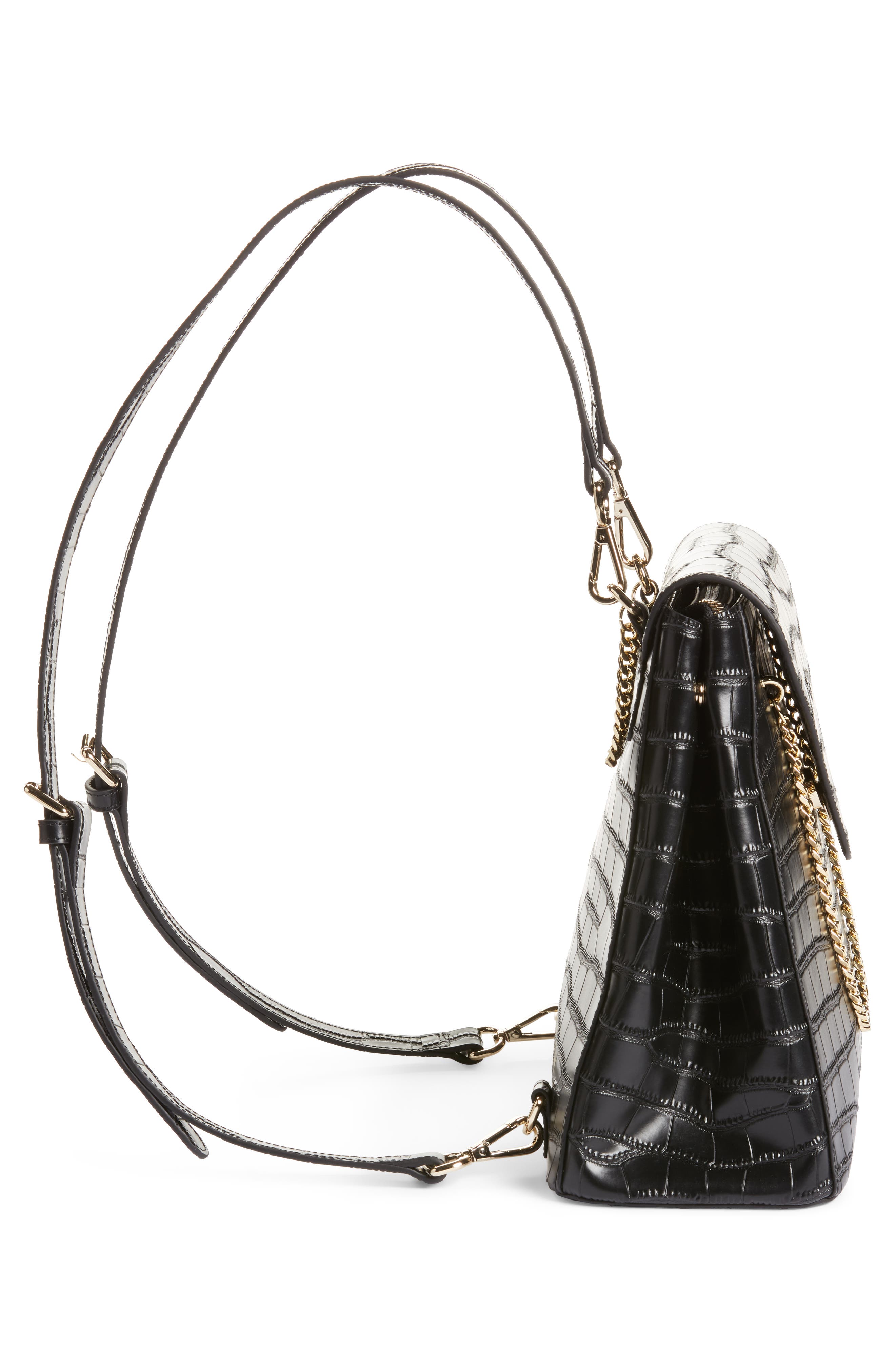 8 Other Reasons x Jill Jacobs Croc Embossed Leather Backpack, Alternate, color, 