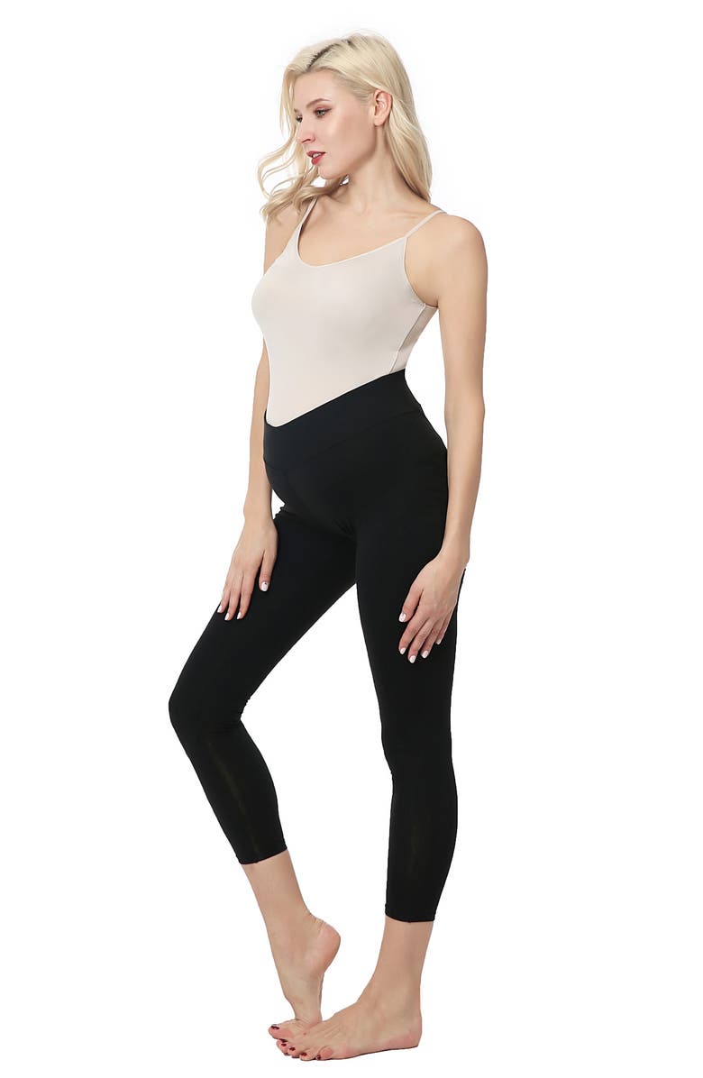 Kimi and Kai Nikki Maternity Ankle Leggings, Alternate, color, Black