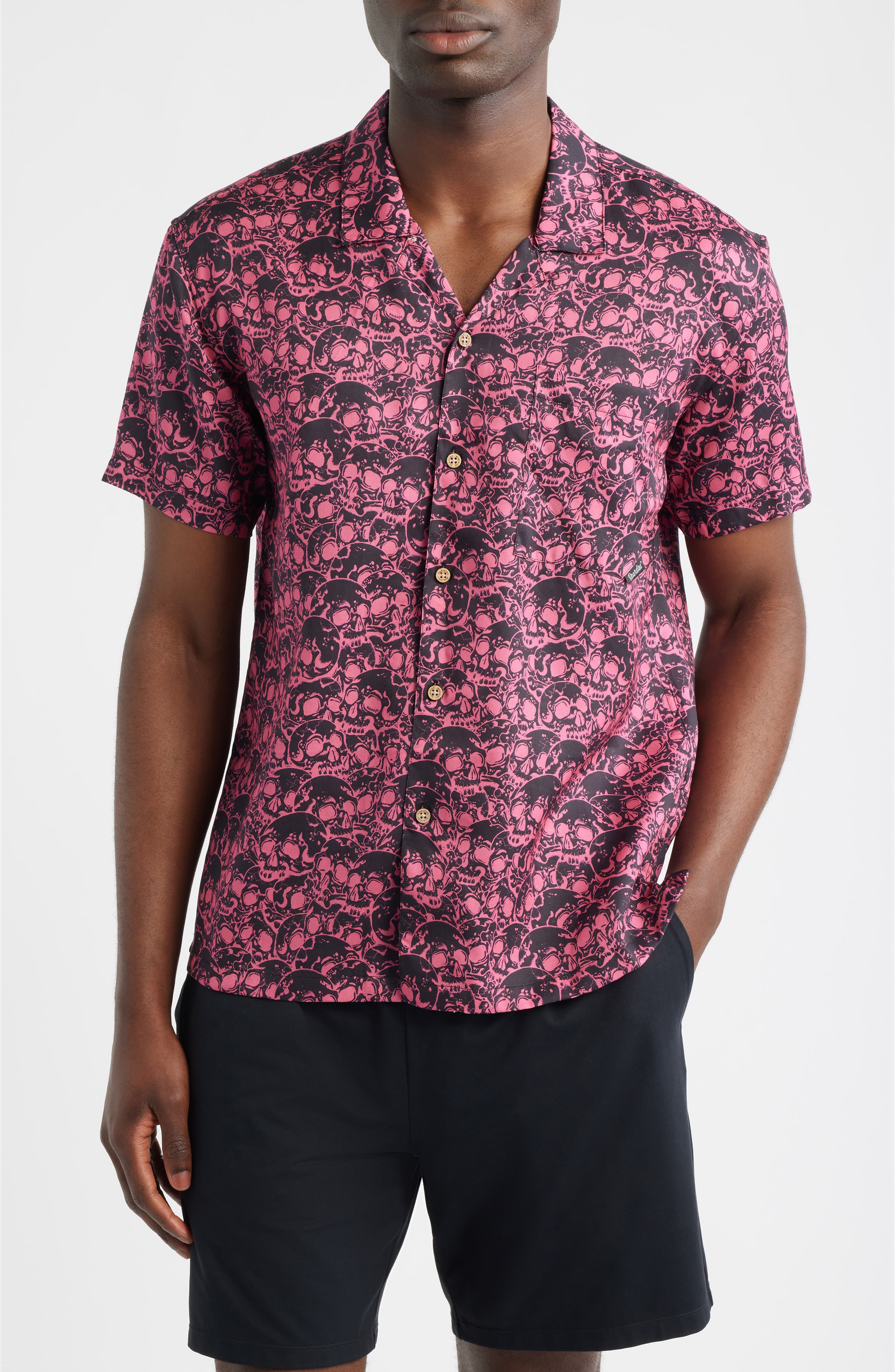Skull Print Camp Shirt