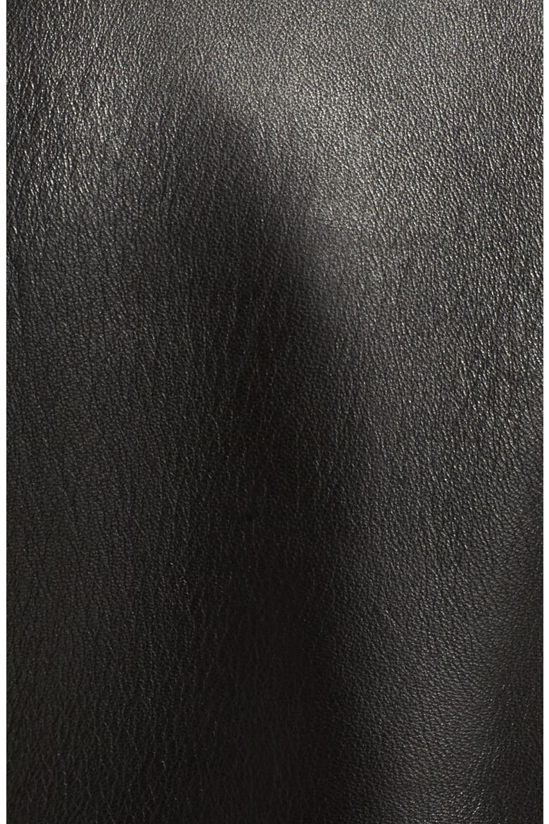 Crop Leather Jacket, Alternate, color, BLACK