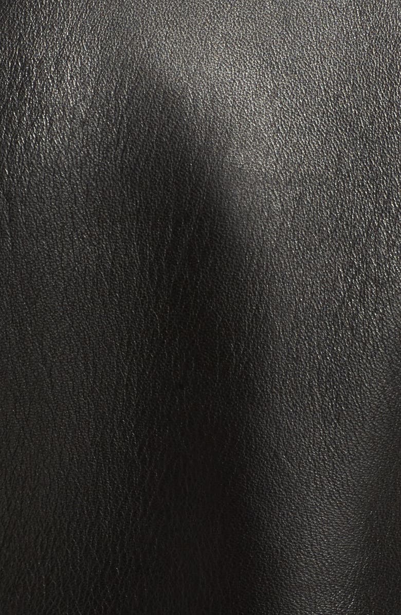 Schott NYC Crop Leather Jacket, Alternate, color, Black