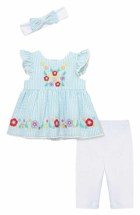 Little Me Happy Flowers Tunic, Leggings & Headband Set