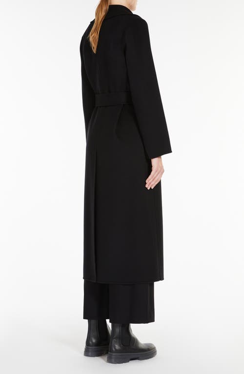Max Mara Poldo Wool Belted Coat In Black