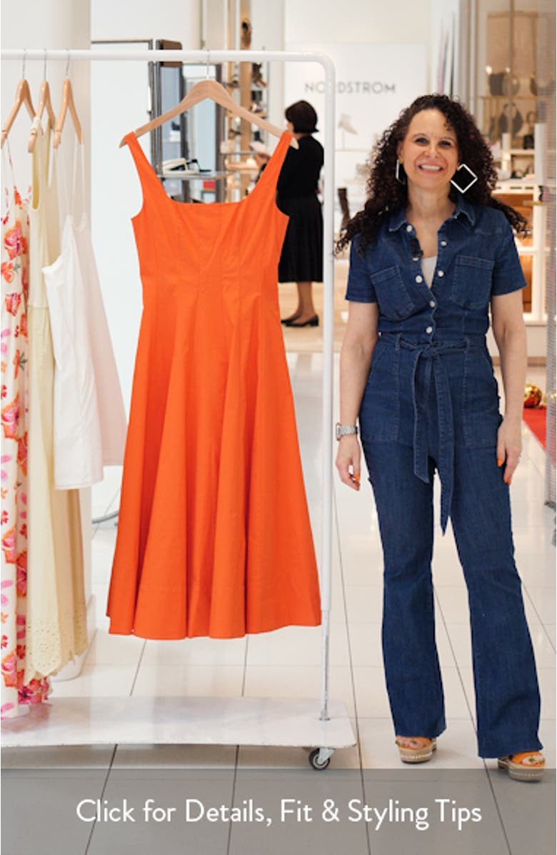Wells Floral Stitch A-Line Midi Dress, sales video thumbnail