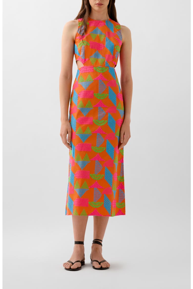Emb Color Dress, Main, color, Orange