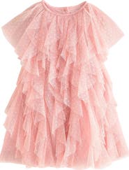 NEXT Kids' Ruffle Dot Mesh Party Dress