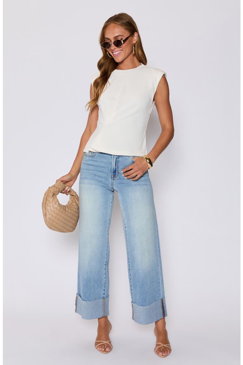 Cory Twist Front Rib Top (Nordstrom Exclusive), Alternate, color, OFF-WHITE