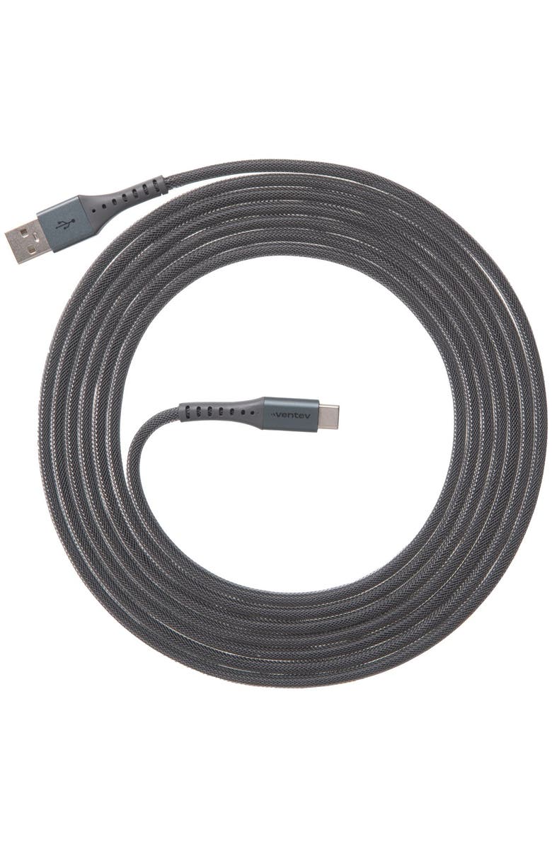 Ventev Alloy USB-A to USB-C High Speed Ultradurable 10 Foot Cable, Main, color, Silver