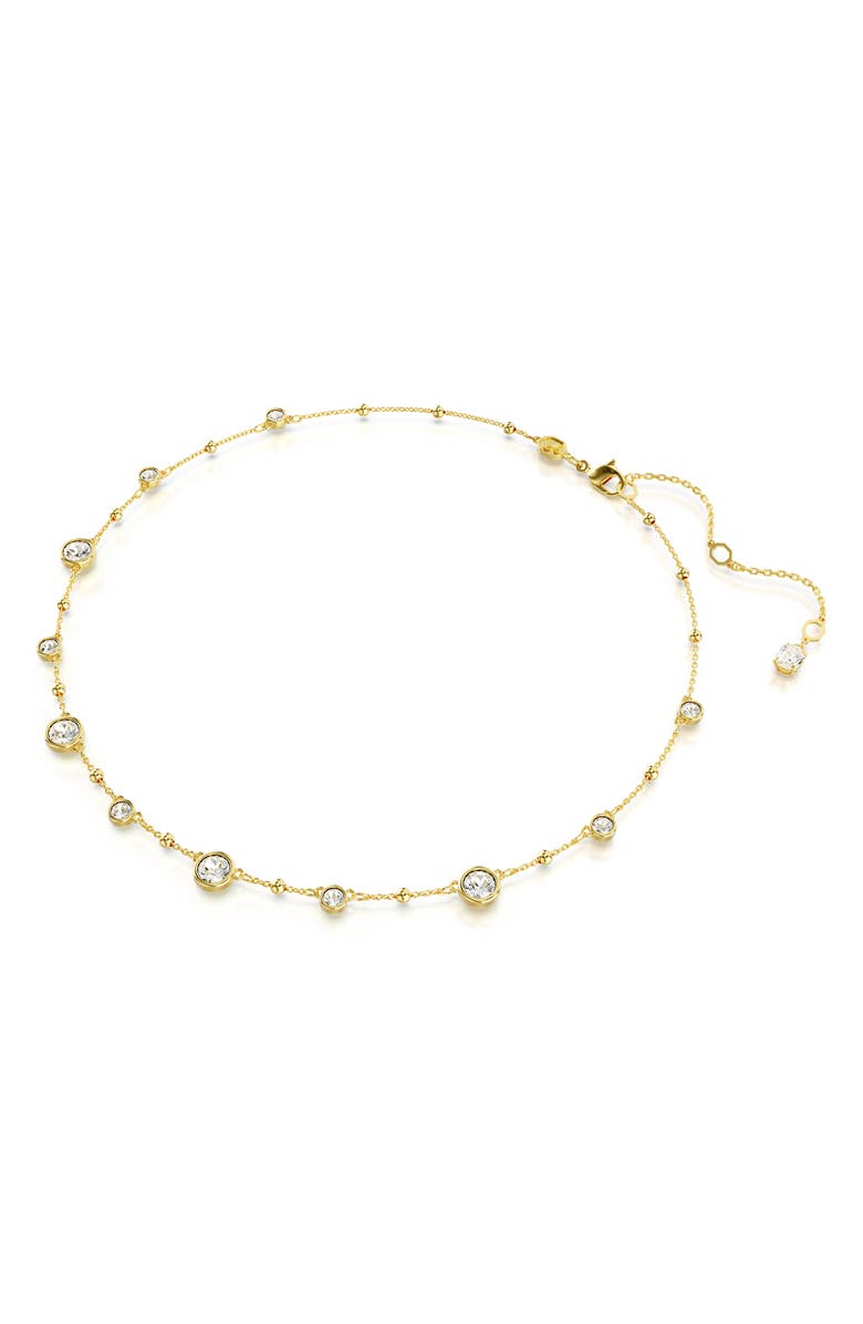 Swarovski Imber Crystal Station Necklace, Main, color, Gold
