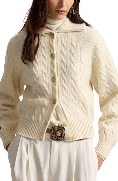 Cable Knit Wool & Cashmere Cardigan