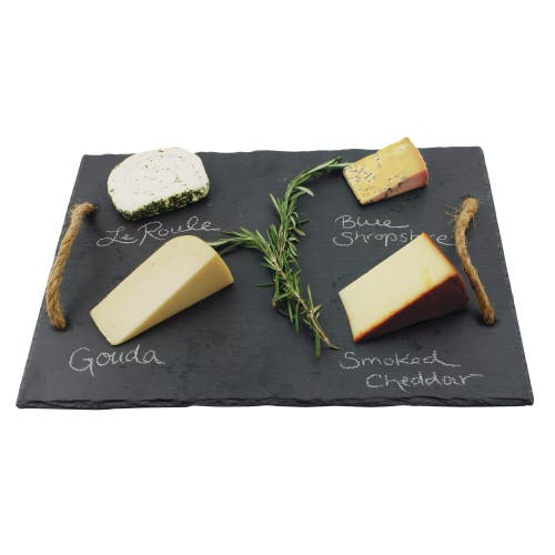 Twine Slate Cheese Board In Black