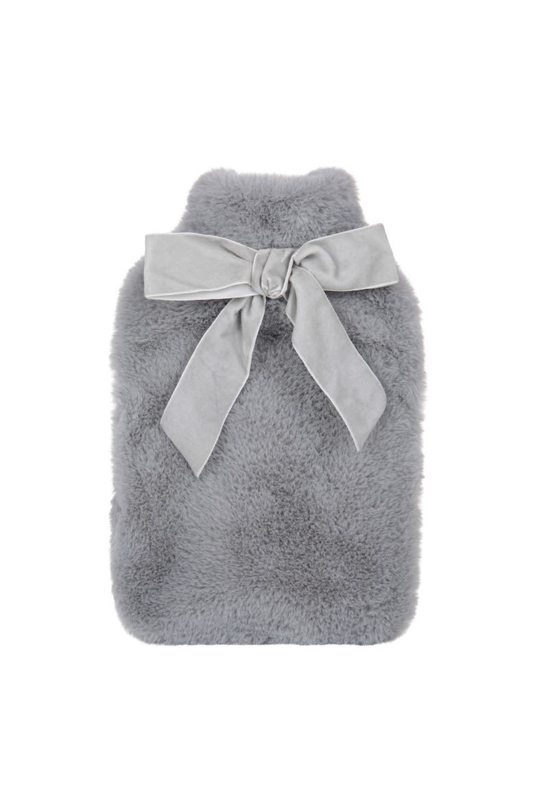 50floz Faux Fur Hot Water Bottle, Main, color, Gray