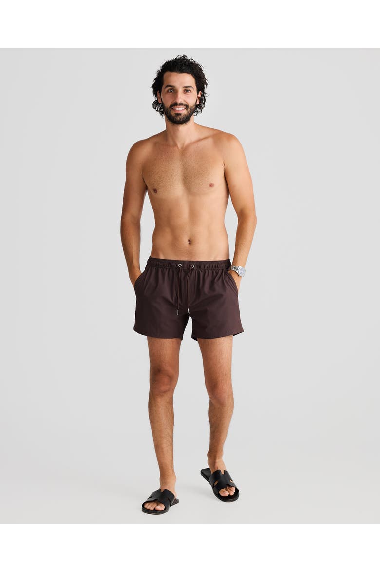 Rio Stretch Swim Short, Alternate, color, Chocolate Brown