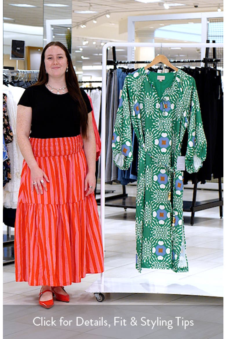 Jardin Abstract Print Long Sleeve Satin Dress video
