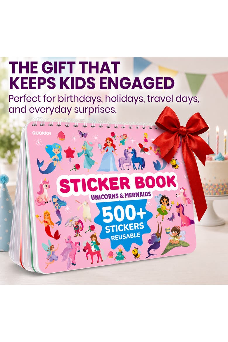 Kids Sticker Activity Books, Alternate, color, Unicorns & Mermaids