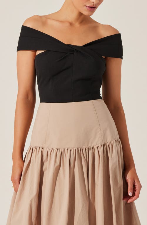 Astr The Label Cathering Off The Shoulder Top In Black