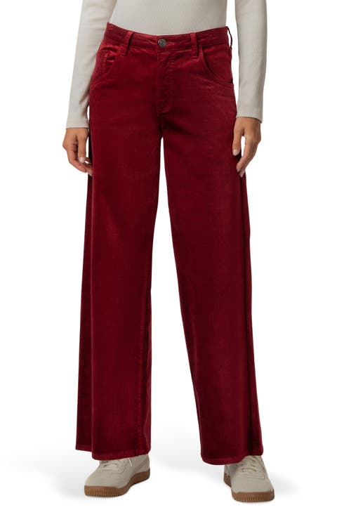 High Waist Straight Leg Velveteen Jeans