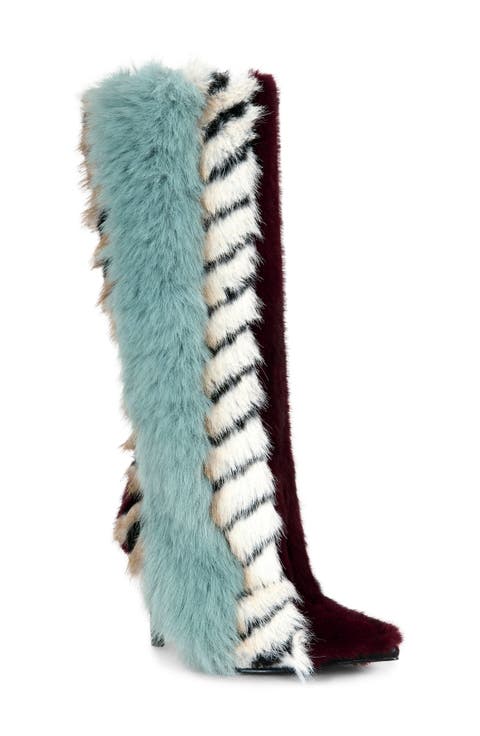 Upsella Multi Faux Fur Stiletto Boot (Women)