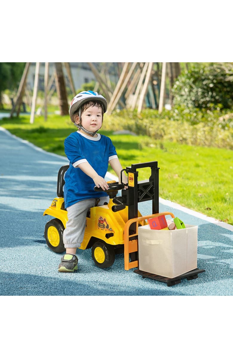 Aosom Kids Ride-On Forklift with Operation Function, Alternate, color, Yellow