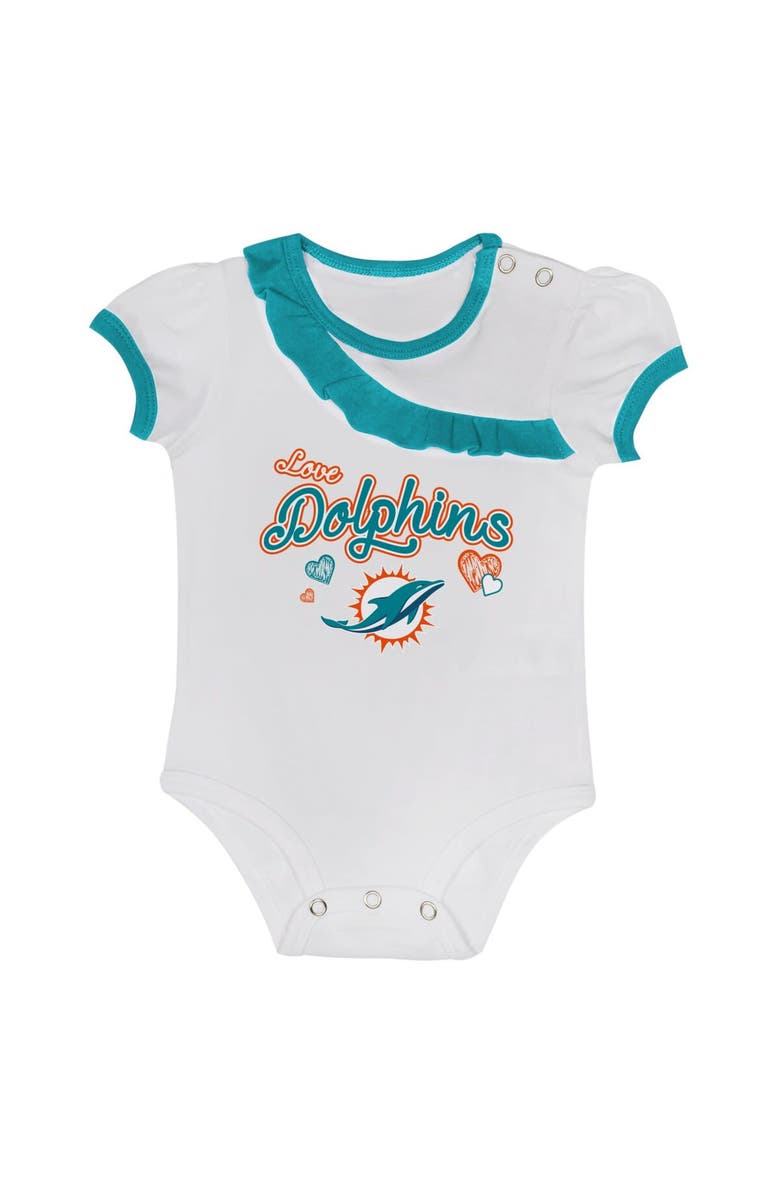 Outerstuff Newborn & Infant Miami Dolphins Love My Team Bodysuit & Skirt Set, Alternate, color, Aqua