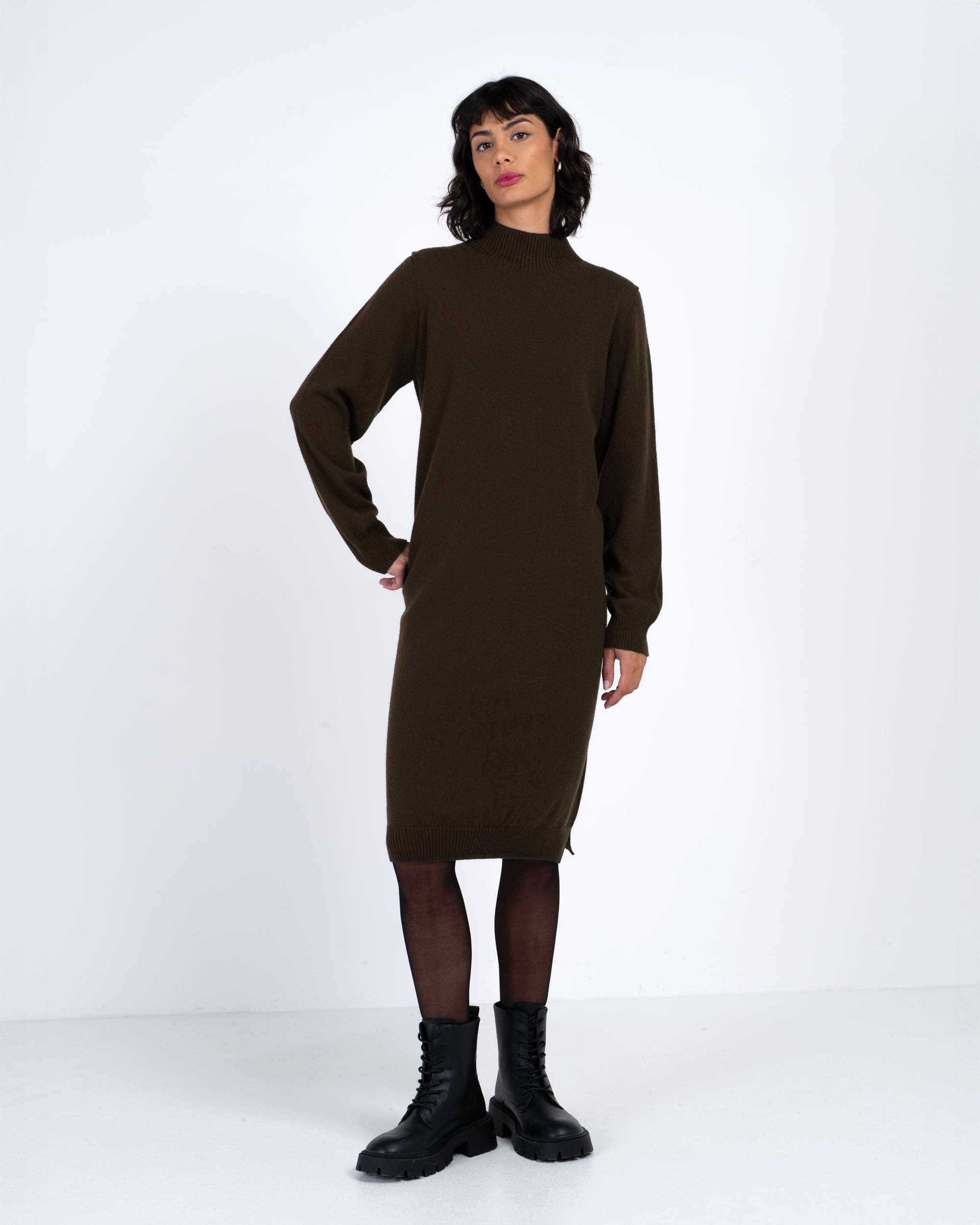 Turtle Neck Knitted Dress - image 3