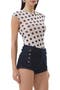 Nina Print Cap Sleeve Mesh Top