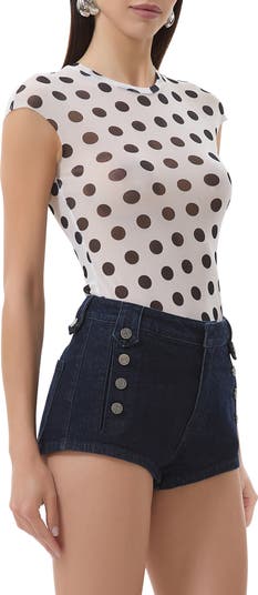 Nina Print Cap Sleeve Mesh Top