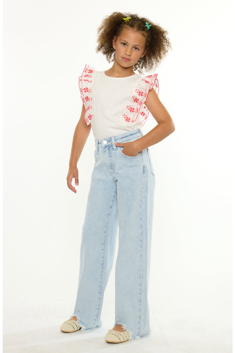 Zendaya High Rise Wide Leg Jeans, Alternate, color, Light Wash