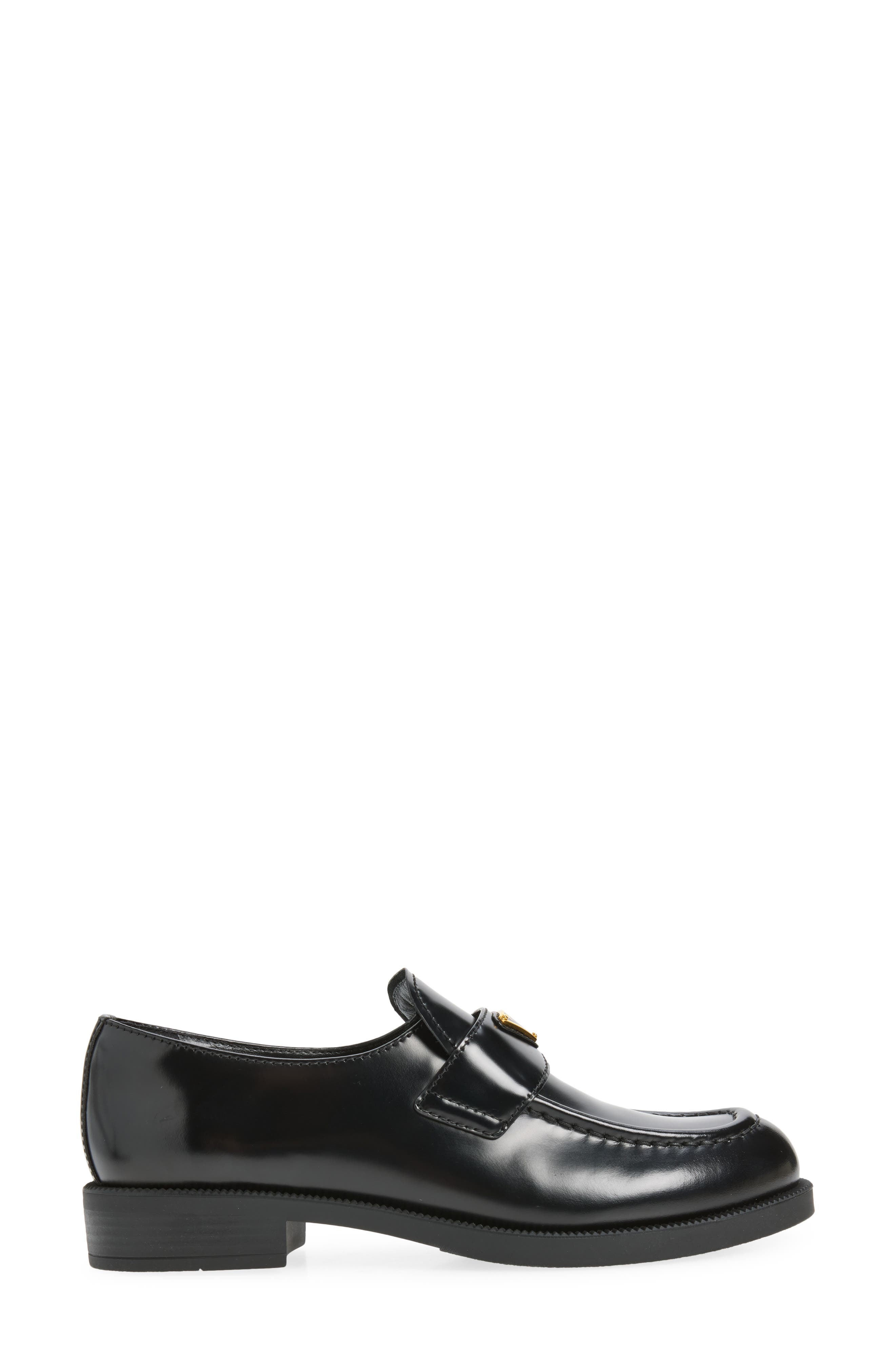 Brushed Leather Loafer, Alternate, color, NERO