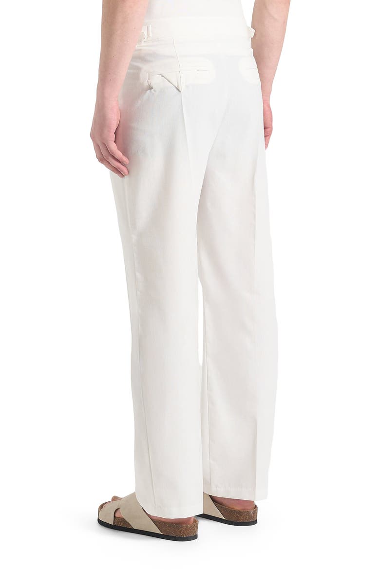 Pierre Relaxed Fit Linen Pleated Trousers, Alternate, color, White