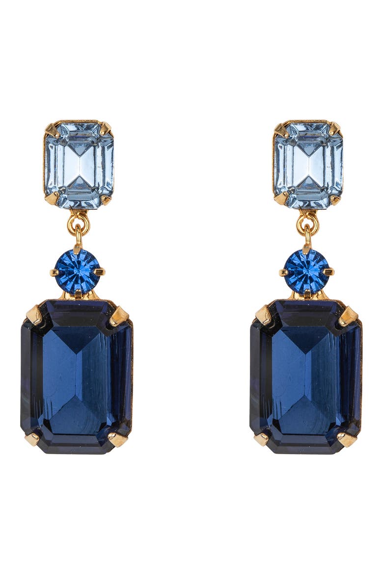 Justine Crystal Drop Earrings, Main, color, SAPPHIRE