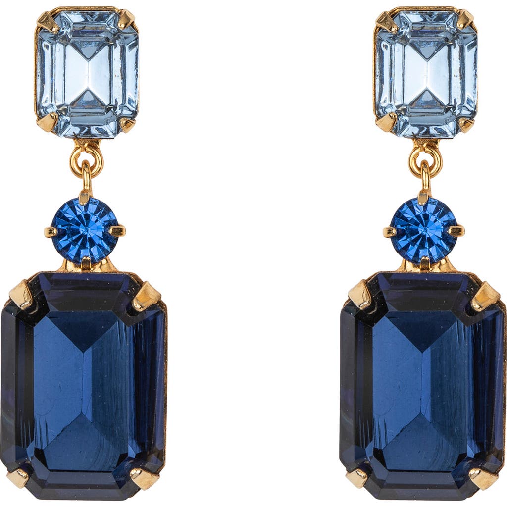 Jennifer Behr Justine Crystal Drop Earrings In Blue