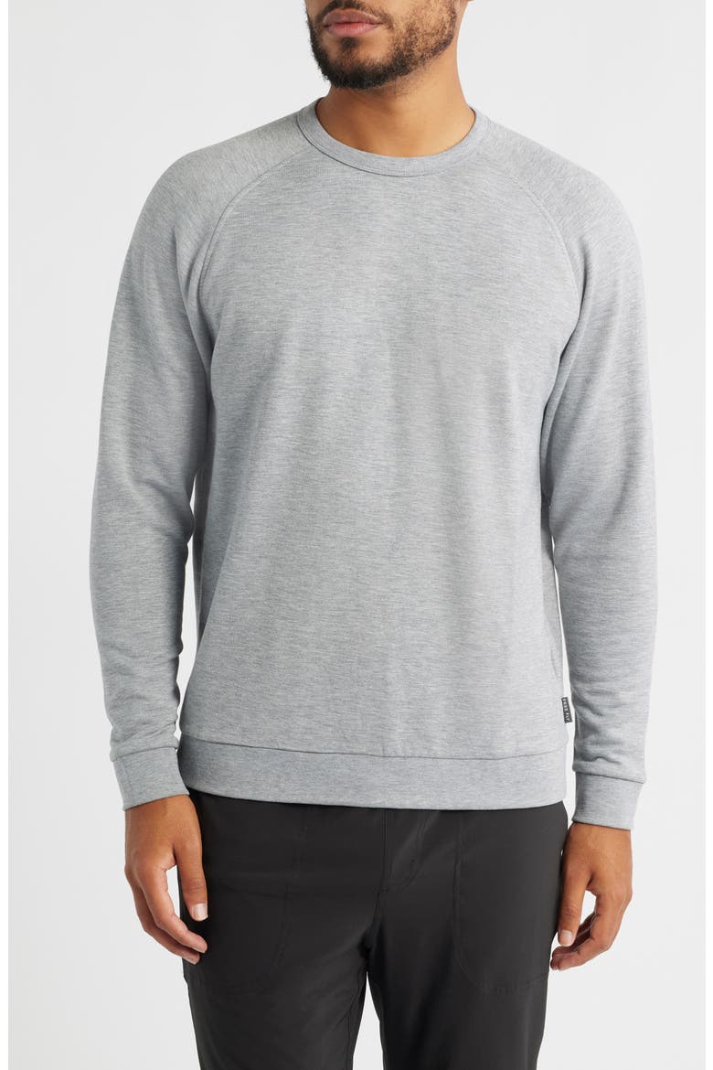 Fleece Crewneck Sweatshirt, Main, color, HEATHER GREY