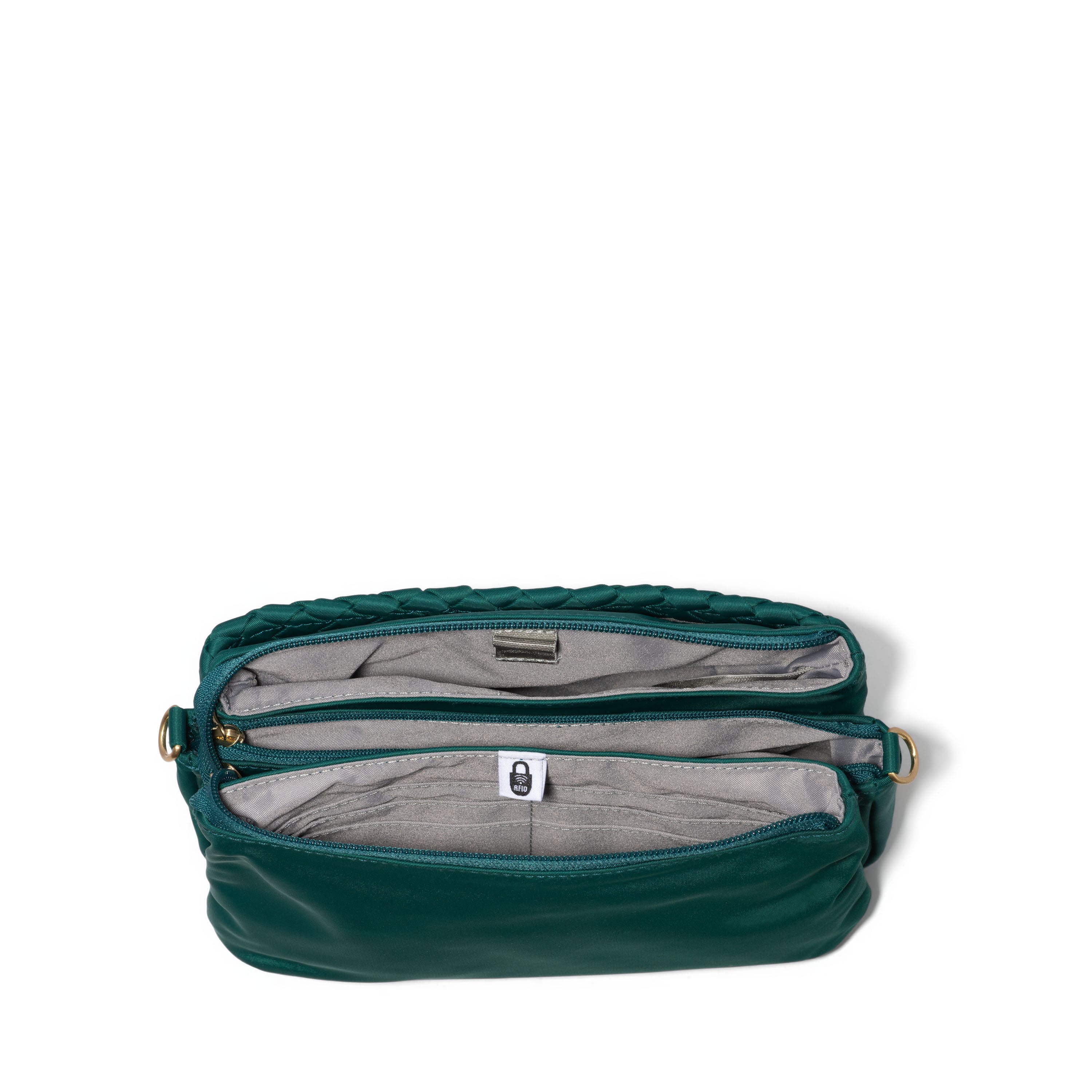 BAGGALLINI Perry Woven Crossbody, Alternate, color, Jade Woven Twill
