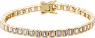 BY ADINA EDEN CZ Emerald Bezel Set Tennis Bracelet