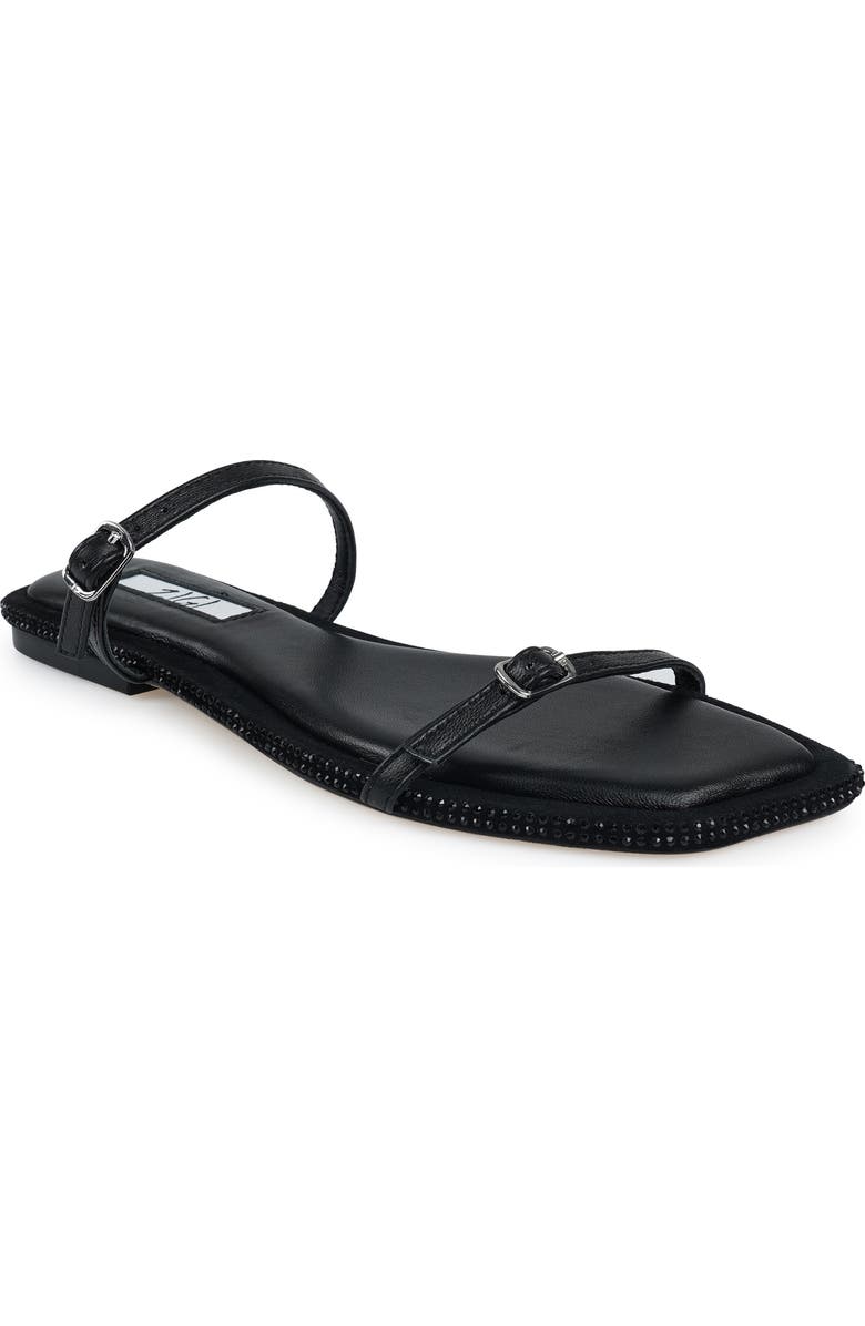 ZIGI Two-Strap Sandal, Main, color, Black Leather