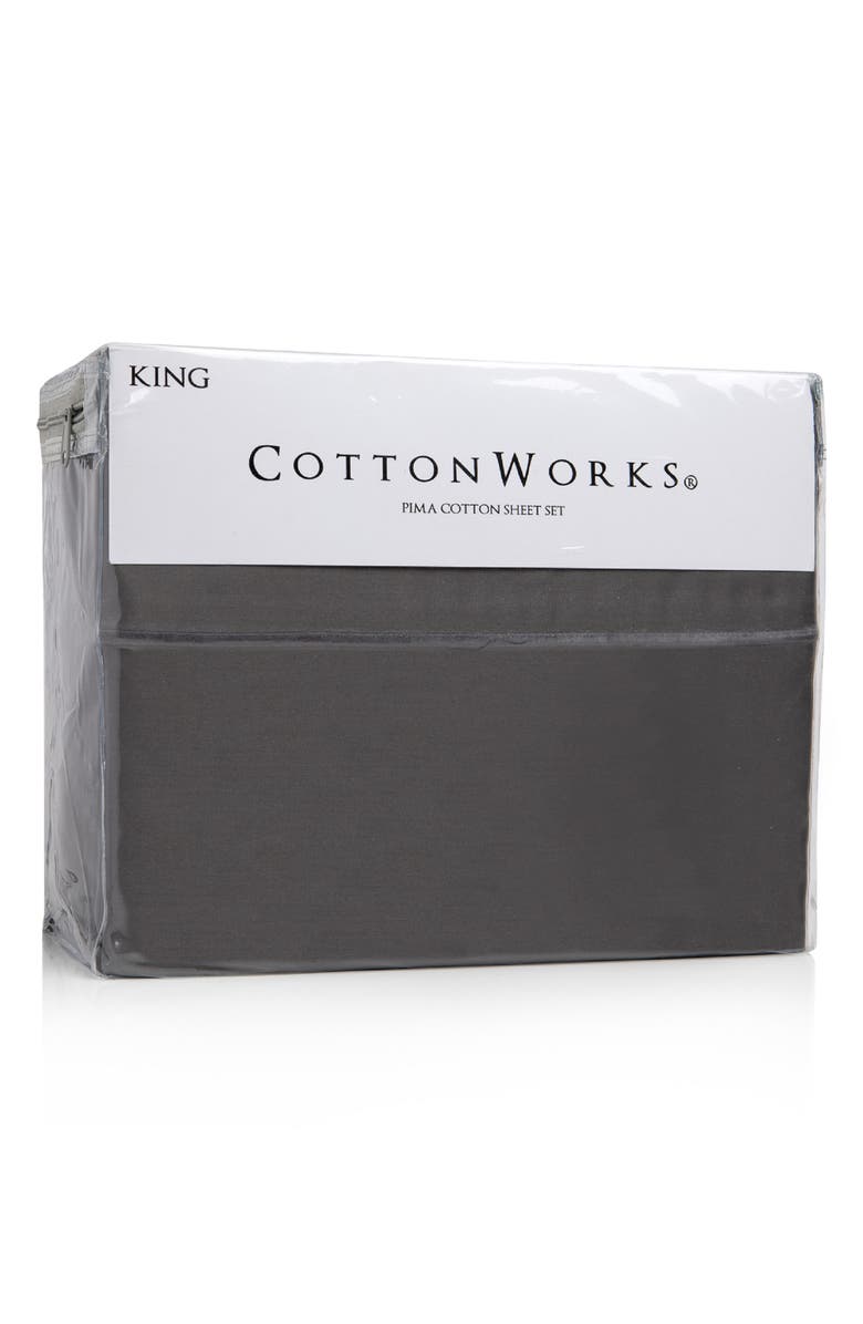 BEDHOG 4-Piece 1000 Thread Count Pima Cotton Sheet Set, Alternate, color, Granite