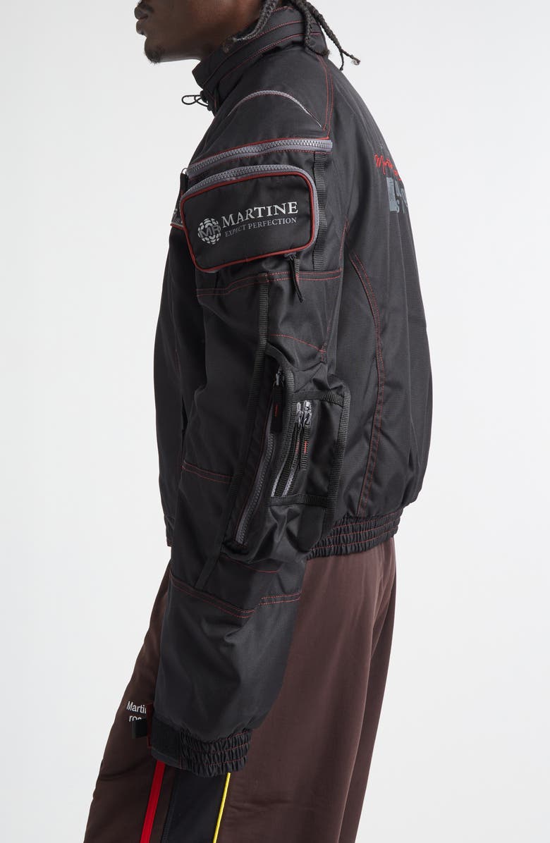 Martine Rose Multipocket Nylon Racing Jacket, Alternate, color, Black Red