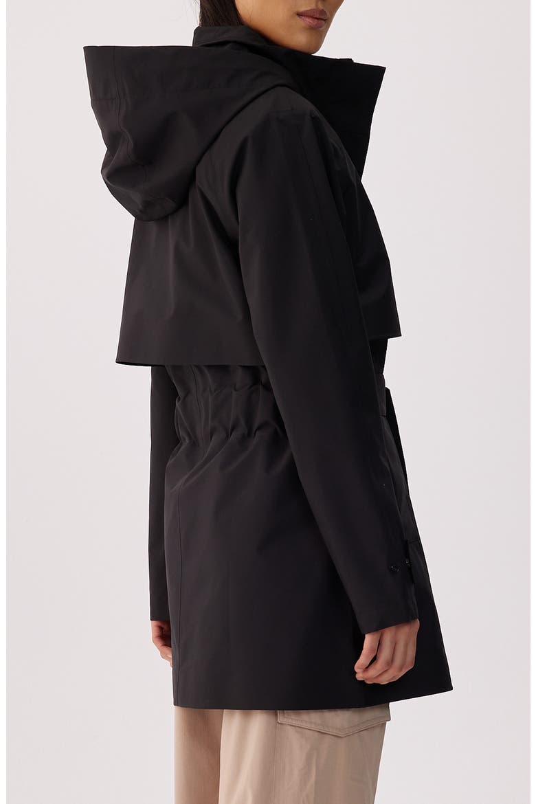 Aliz Water Repellent Short Trench Coat, Alternate, color, BLACK