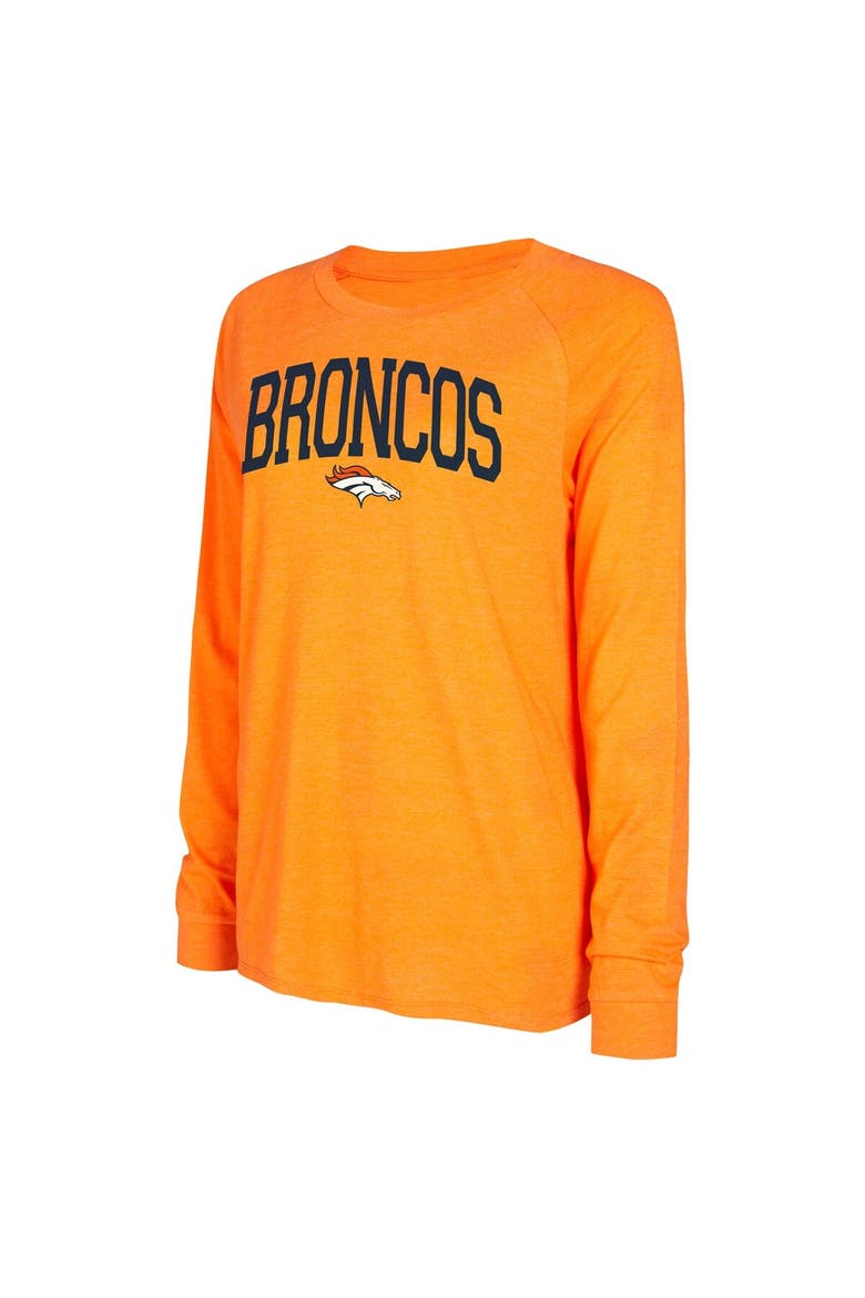 Women's Concepts Sport Navy/Orange Denver Broncos Raglan Long Sleeve T-Shirt & Shorts Lounge Set, Alternate, color, Navy