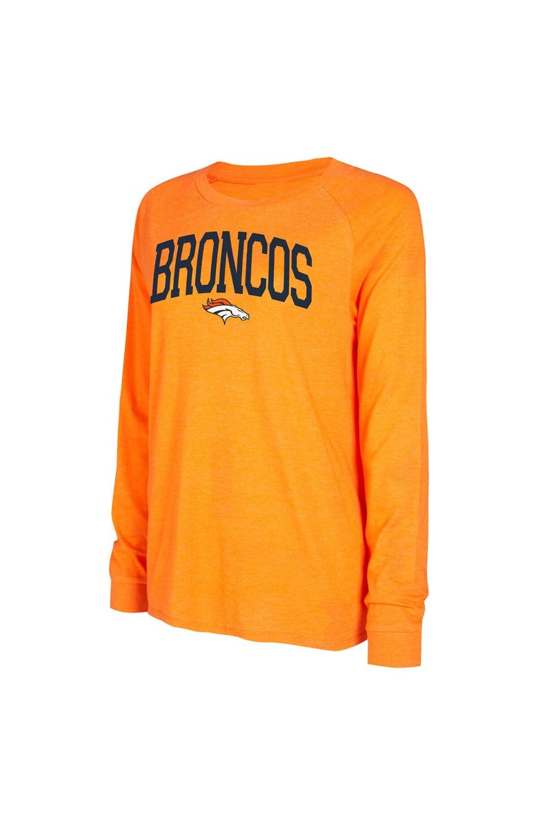 CONCEPTS SPORT Women's Concepts Sport Navy/Orange Denver Broncos Raglan Long Sleeve T-Shirt & Shorts Lounge Set, Alternate, color,