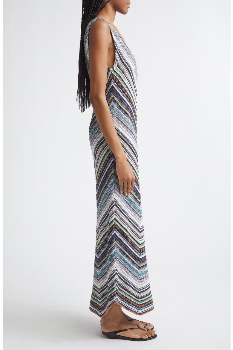 Metallic Chevron Stripe Sweater Dress, Alternate, color, SMSO4-MULTICOLOR COLD TONES
