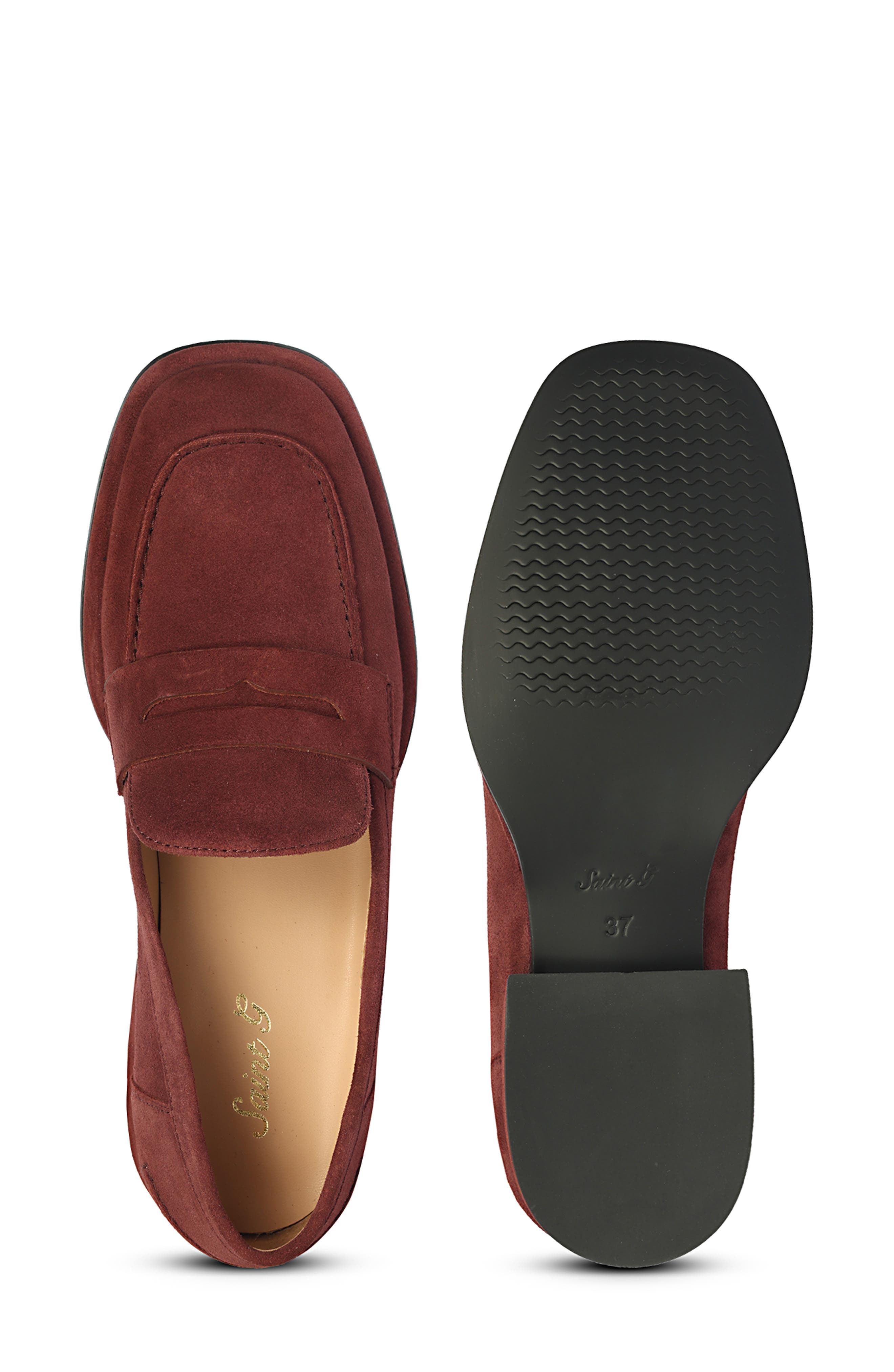 Carla Penny Loafer, Alternate, color, BURGUNDY