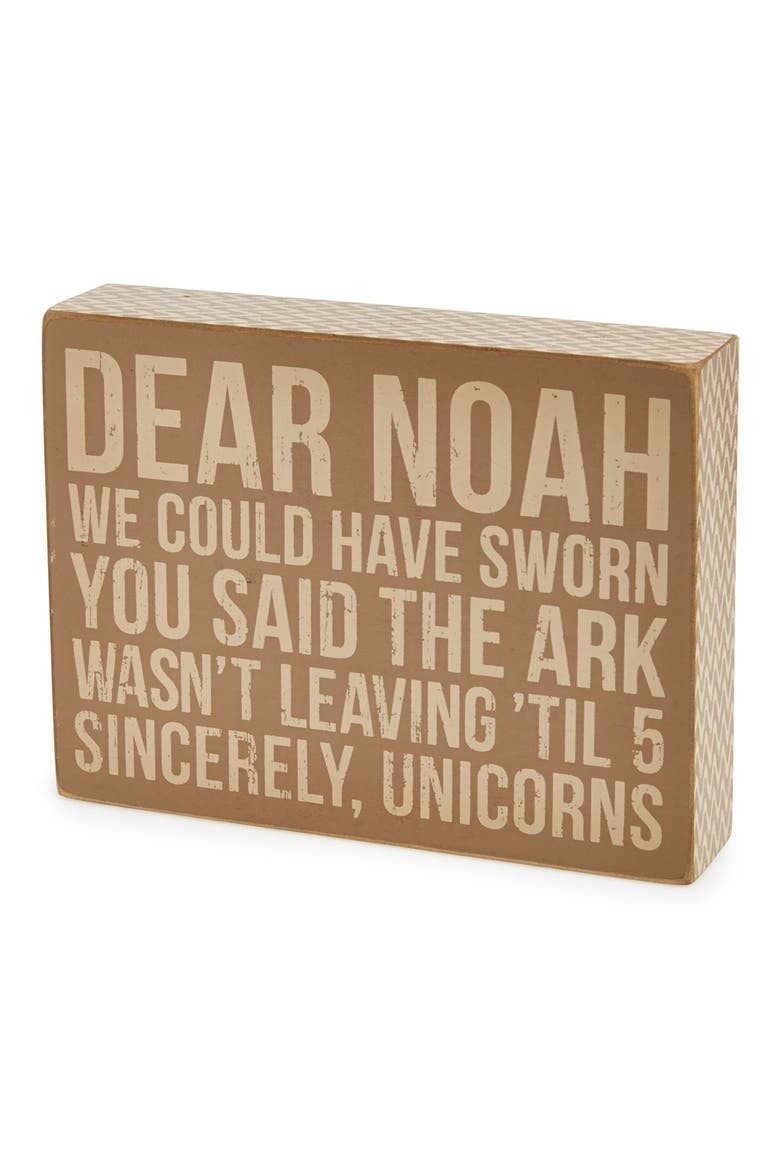 'Dear Noah' Box Sign, Main, color, BEIGE