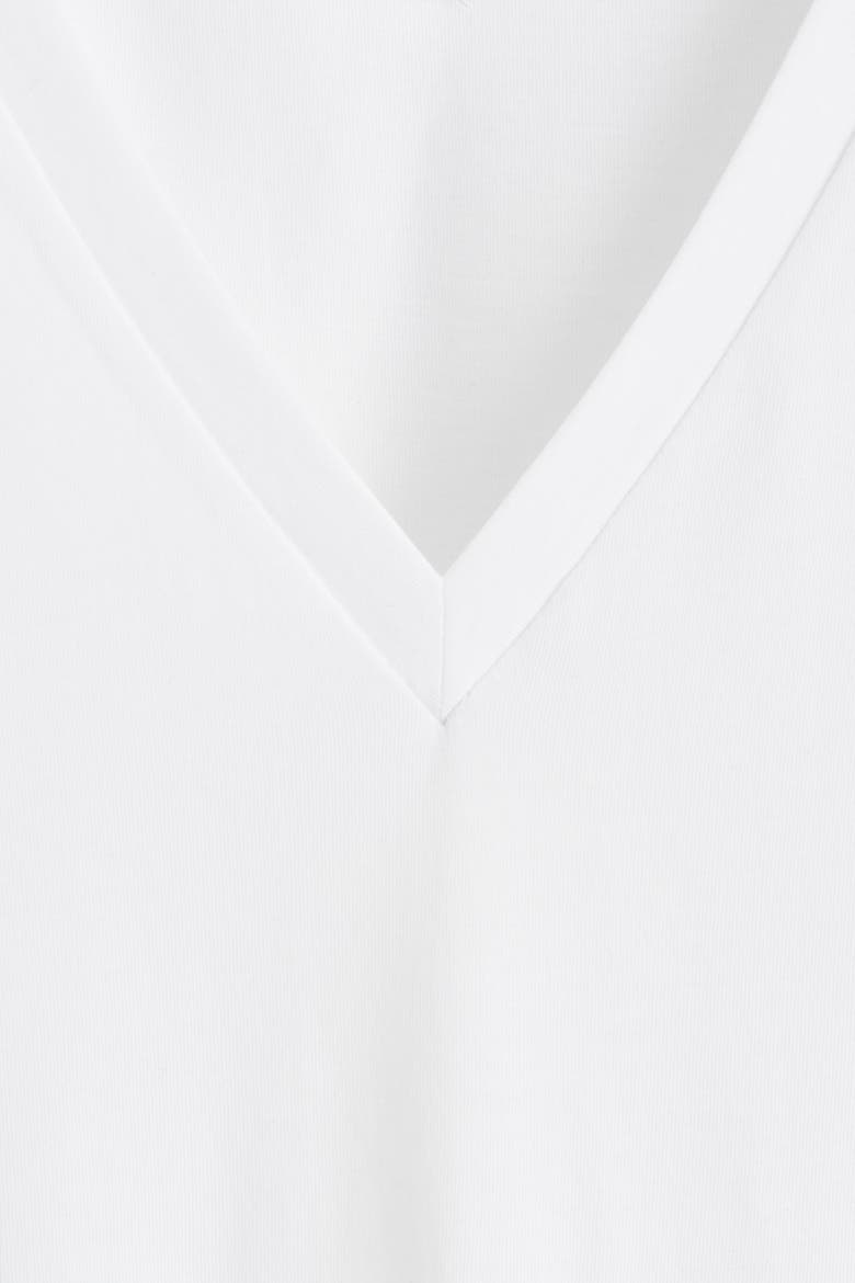 Cotton V-neck T-shirt, Alternate, color, WHITE