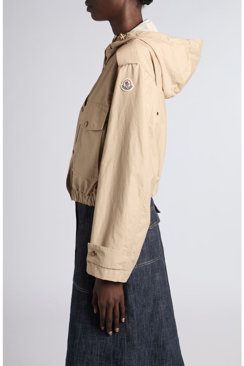 Carex Hooded Cotton Blend Poplin Jacket, Alternate, color, BEIGE