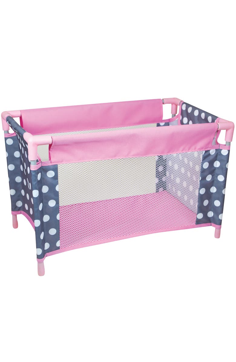 Lissi Deluxe Doll Nursery 12 Piece Set, Pink Blue Polka Dot, Fits Up To 16 Inches, Alternate, color, Multicolored