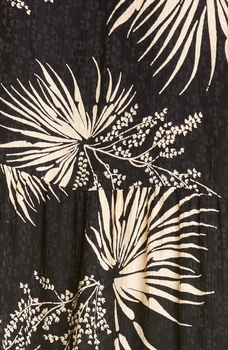 ba&sh Eugenie Floral Tie Neck Long Sleeve Babydoll Dress, Alternate, color, 