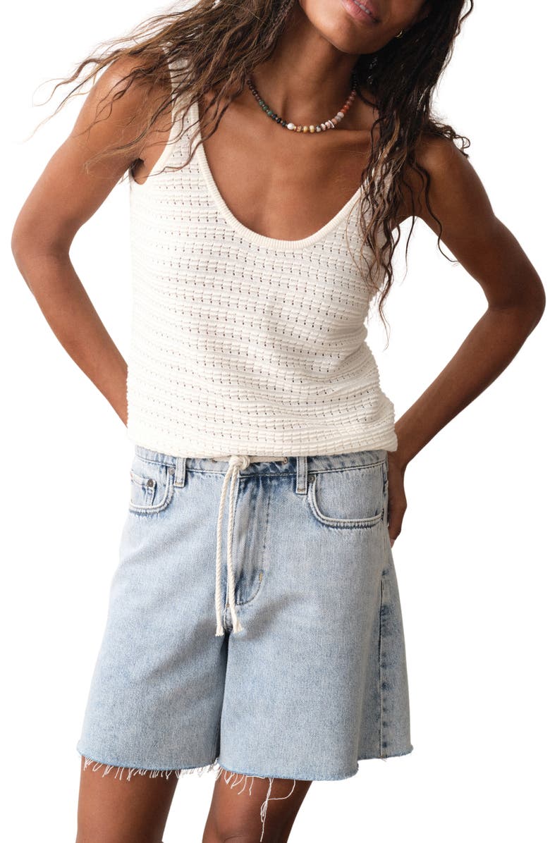 Marine Layer Siena Cotton Sweater Tank, Main, color, Antique White