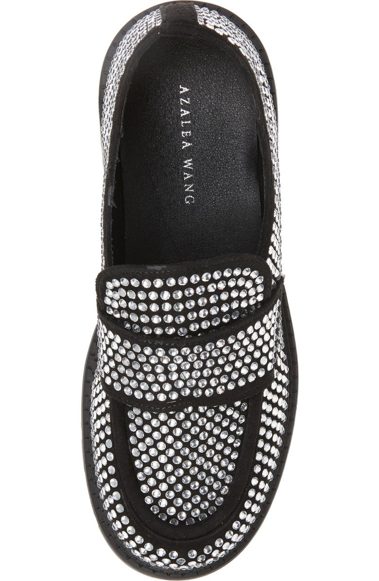 AZALEA WANG Hemmy Crystal Lug Sole Loafer, Alternate, color,